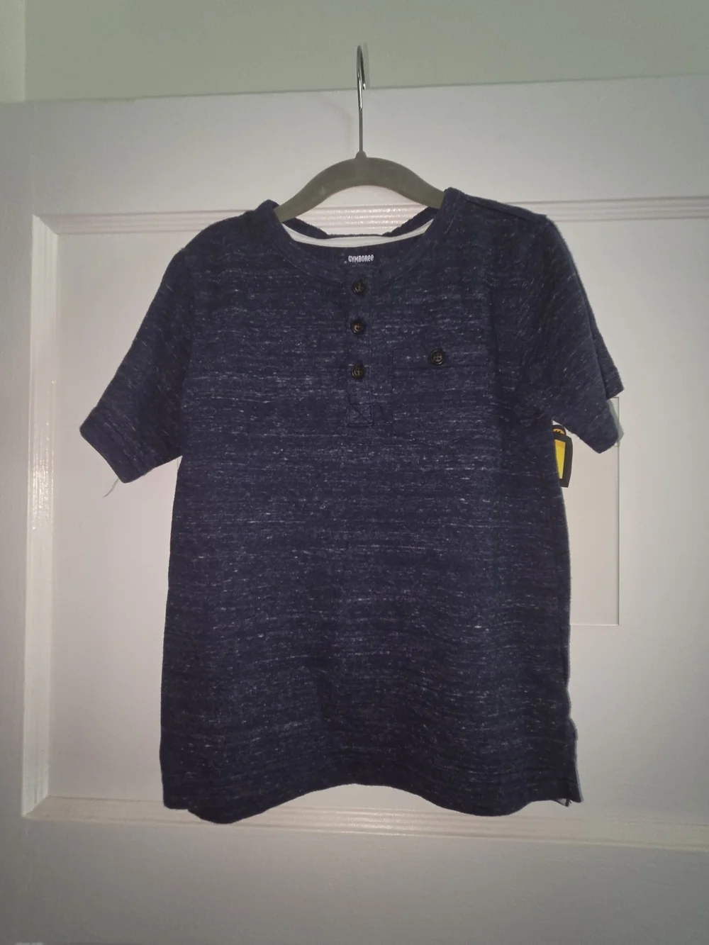 Boys 5T Gymboree Short Sleeve Shirt Set - Red Plaid, Gray & Navy Henley Tops